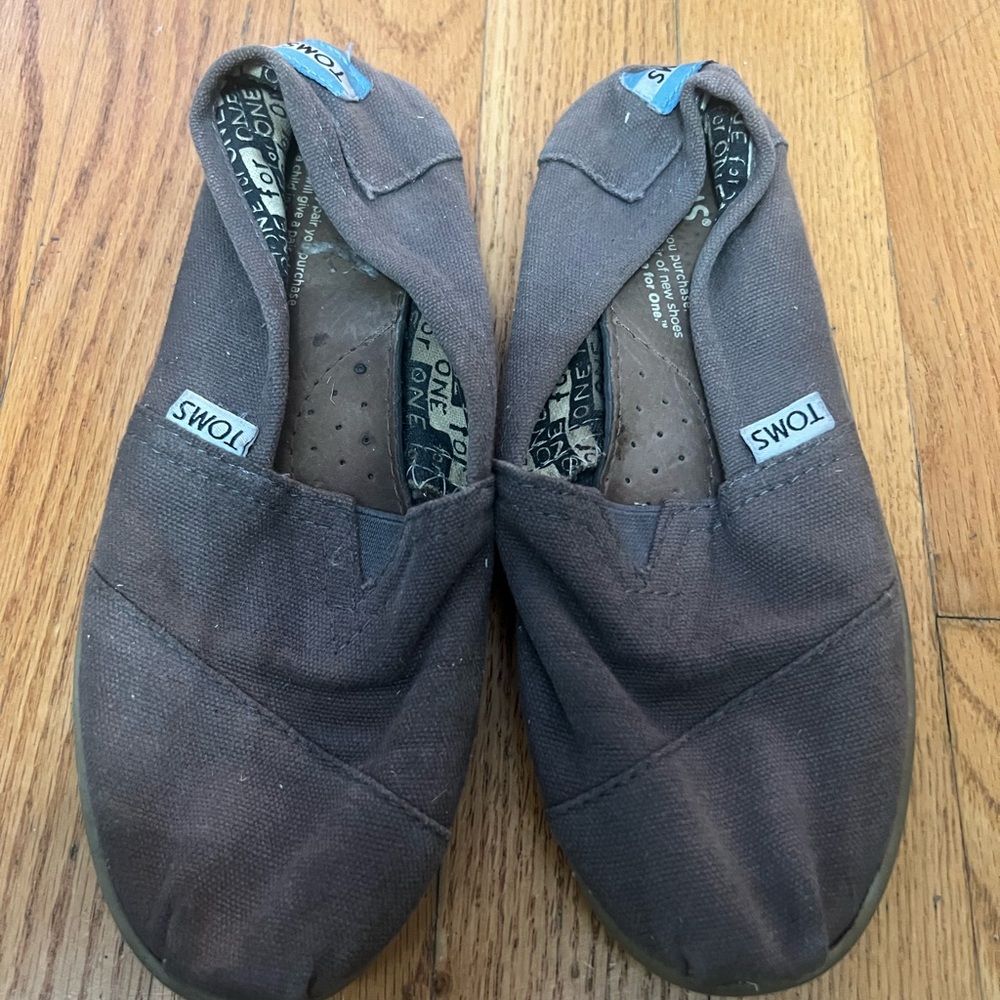 Toms Brown Canvas Slip-On Shoes